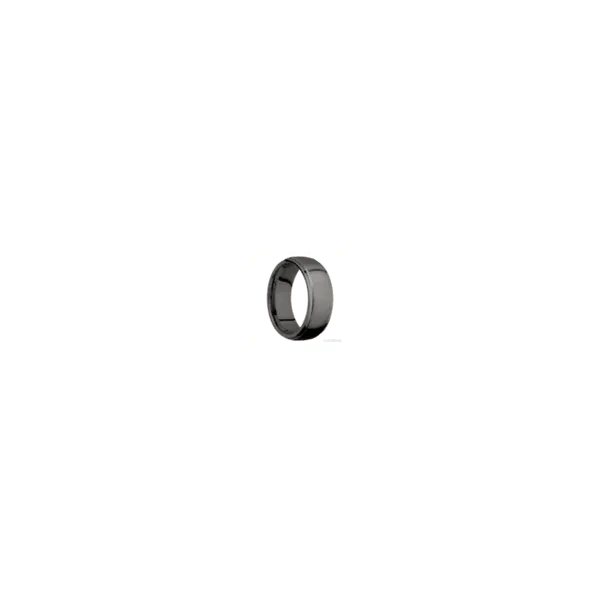 8 mm wide Domed Stepped Down Edges Tantalum Noir band. Image 2 Cellini Design Jewelers Orange, CT