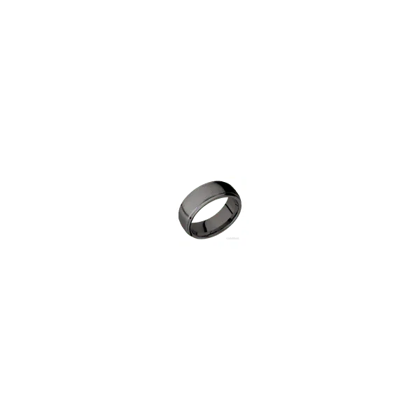 8 mm wide Domed Stepped Down Edges Tantalum Noir band. Cellini Design Jewelers Orange, CT