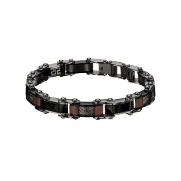 Double Sided Plated Black and Cappuccino Greek Keys Bracelet Cellini Design Jewelers Orange, CT