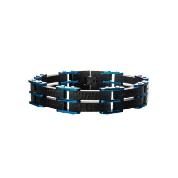 Two Tone Blue Hammered Modern Bracelet Cellini Design Jewelers Orange, CT