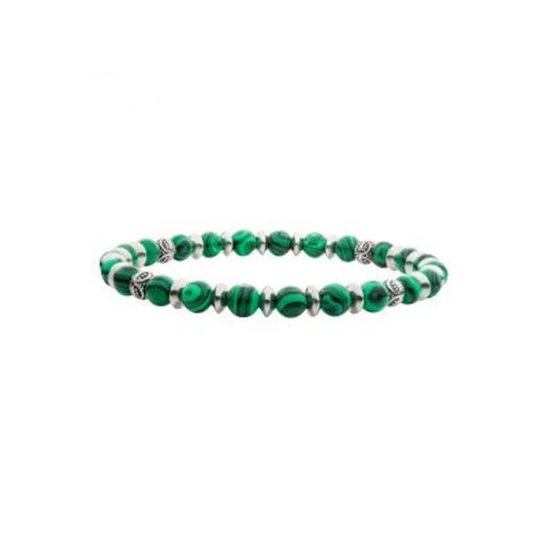 Malachite Stones with Black Oxidized Beads Bracelet Cellini Design Jewelers Orange, CT
