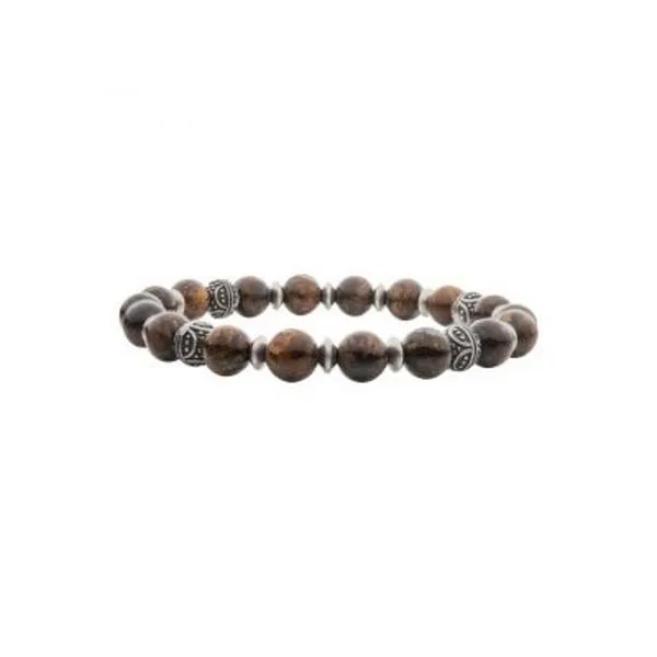 Bronze Stones with Black Oxidized Beads Bracelet Cellini Design Jewelers Orange, CT