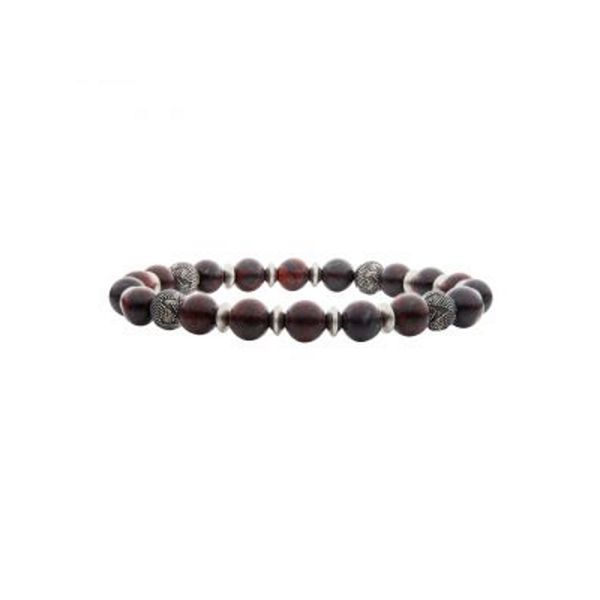 Leopard Stones with Black Oxidized Beads Bracelet Cellini Design Jewelers Orange, CT