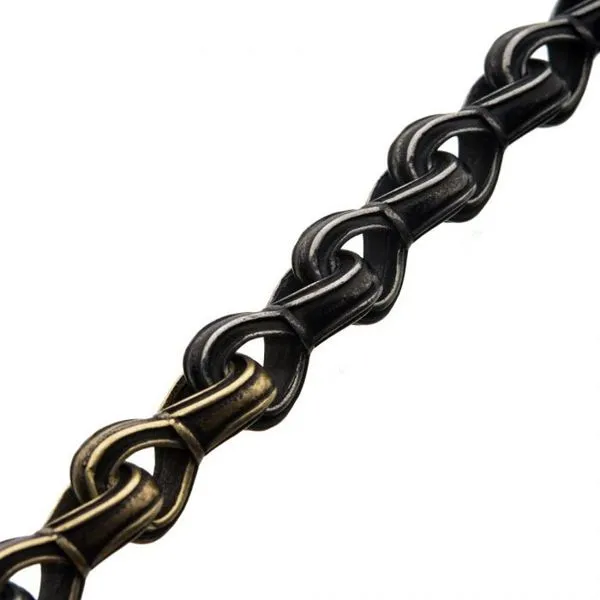 Antiqued Gun Metal Steel and Gold IP Curb Chain Link Bracelet Image 2 Cellini Design Jewelers Orange, CT