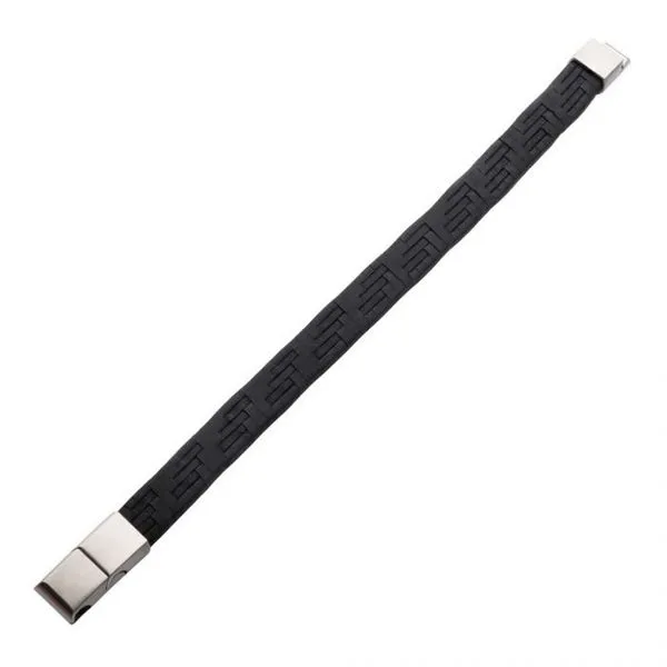 Twill Weave Suede Black Leather Bracelet Image 2 Cellini Design Jewelers Orange, CT