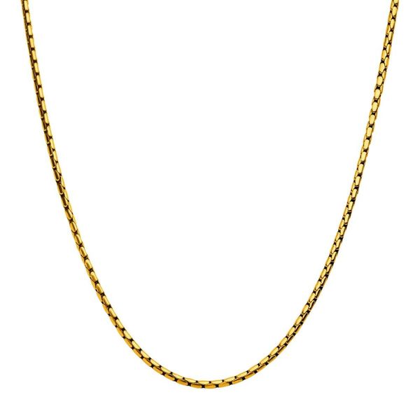 3mm 18Kt Gold IP Boston Link Chain Necklace Image 2 Cellini Design Jewelers Orange, CT