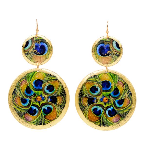Peacock Disc Earrings Cellini Design Jewelers Orange, CT