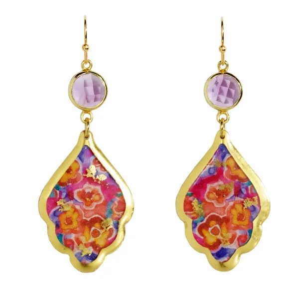 LIA FAN EARRINGS WITH AMETHYST Cellini Design Jewelers Orange, CT