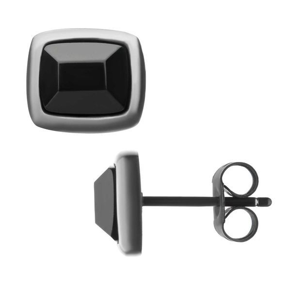 Men's Stainless Steel Antique Bronze IP Stud Earrings Cellini Design Jewelers Orange, CT