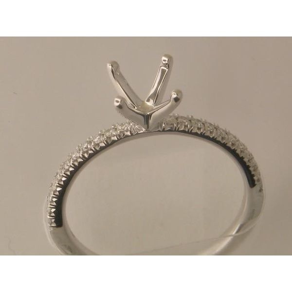 Diamond Semi-Mount Ring, 0.13 Ct., 14 Karat, White Chandlee Jewelers Athens, GA