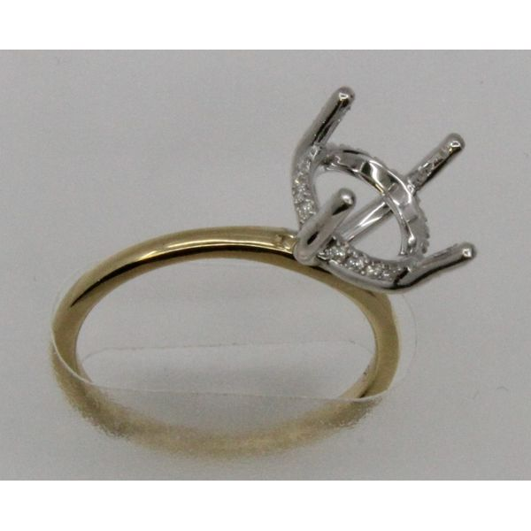 Diamond Semi-Mount Ring, 0.07 Ct., 14 Karat, Two Tone Chandlee Jewelers Athens, GA
