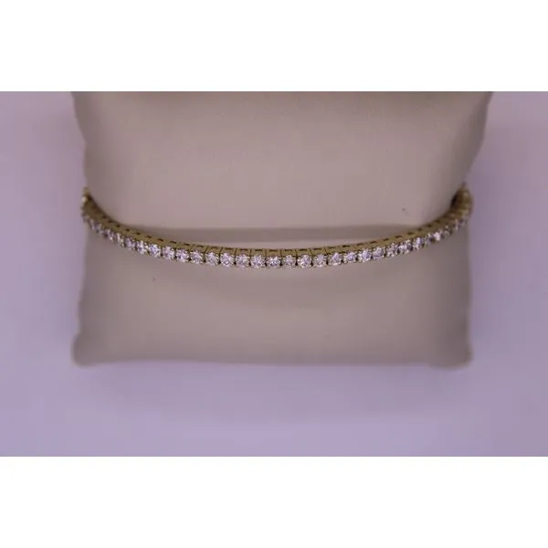 Diamond Tennis Bracelet, Round, 2.1 Ct., 14 Karat, Yellow