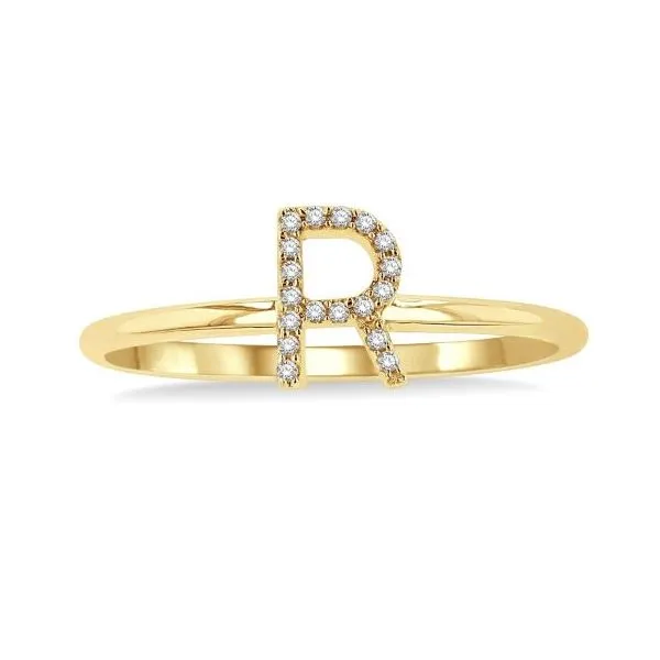Diamond Fashion Ring, Initial, 0.05 Ct., 10 Karat, Yellow Chandlee Jewelers Athens, GA