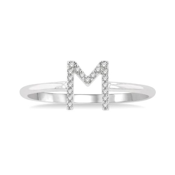 Diamond Fashion Ring, Initial, 0.06 Ct., 10 Karat, White Chandlee Jewelers Athens, GA