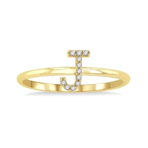 Diamond Fashion Ring, Initial, 0.05 Ct., 10 Karat, Yellow Chandlee Jewelers Athens, GA