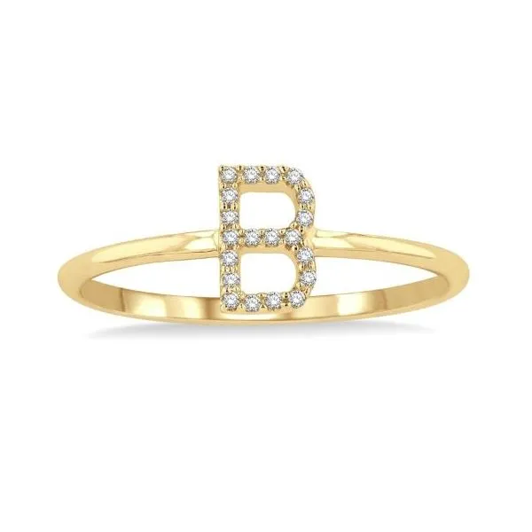 Diamond Fashion Ring, Initial, 0.06 Ct., 10 Karat, Yellow Chandlee Jewelers Athens, GA