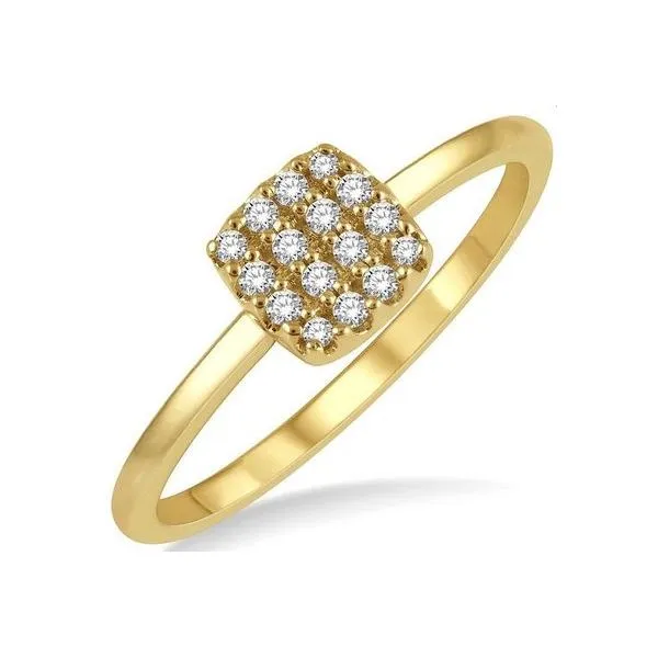 Diamond Fashion Ring, Cluster, 0.12 Ct., 10 Karat, Yellow