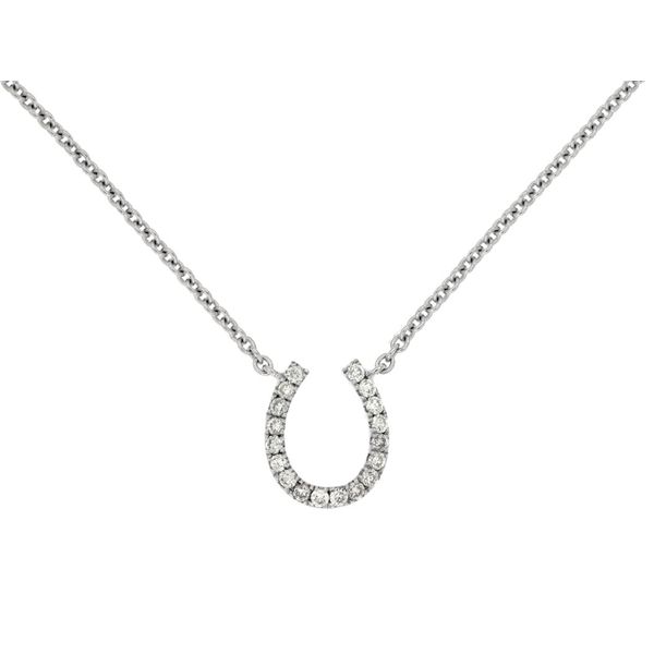 Diamond Pendant, Horseshoe, 0.1 Ct., 14 Karat, White Chandlee Jewelers Athens, GA