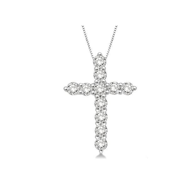 Diamond Pendant, Cross, 1 Ct., 14 Karat, White Chandlee Jewelers Athens, GA