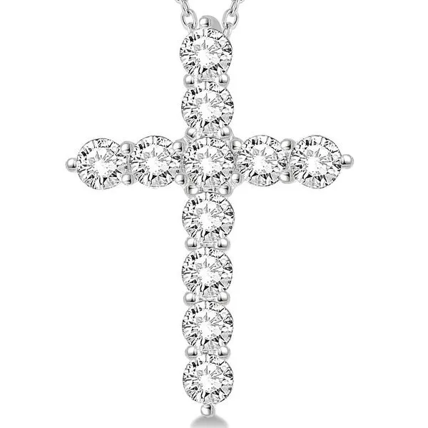 Diamond Pendant, Cross, 2 Ct., 14 Karat, White Chandlee Jewelers Athens, GA