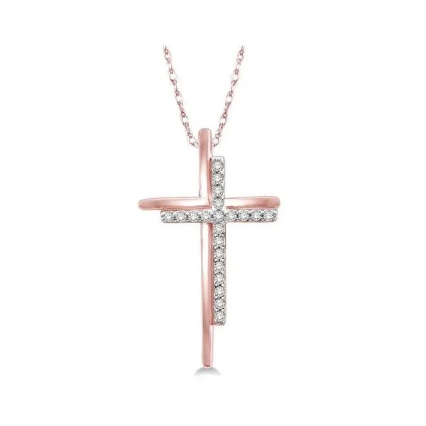 Diamond Pendant, Cross, 14 Karat, Rosé Chandlee Jewelers Athens, GA