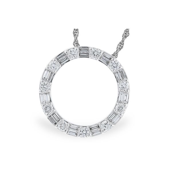 Diamond Pendant, Circle, 0.6 Ct., 14 Karat, White Chandlee Jewelers Athens, GA