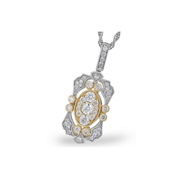 Diamond Pendant, vintage style, 0.51 Ct., 14 Karat, White Chandlee Jewelers Athens, GA