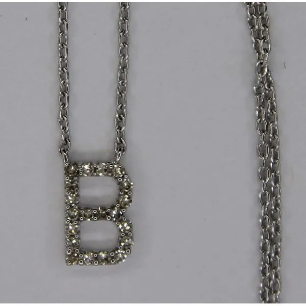 Diamond Pendant, Letter, 0.06 Ct., 10 Karat, White Chandlee Jewelers Athens, GA