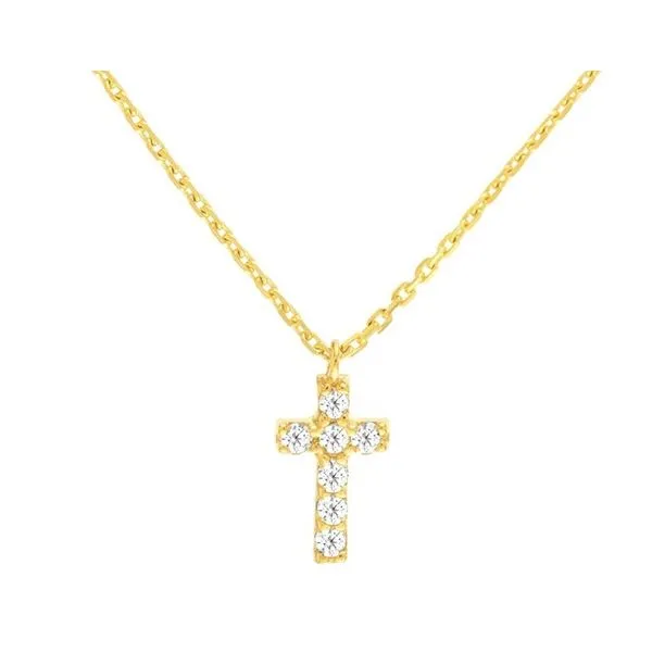 Diamond Pendant, Cross, 0.06 Ct., 14 Karat, Yellow Chandlee Jewelers Athens, GA