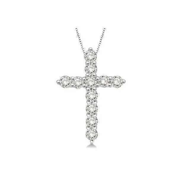 Diamond Pendant, Cross, 0.25 Ct., 14 Karat, White Chandlee Jewelers Athens, GA