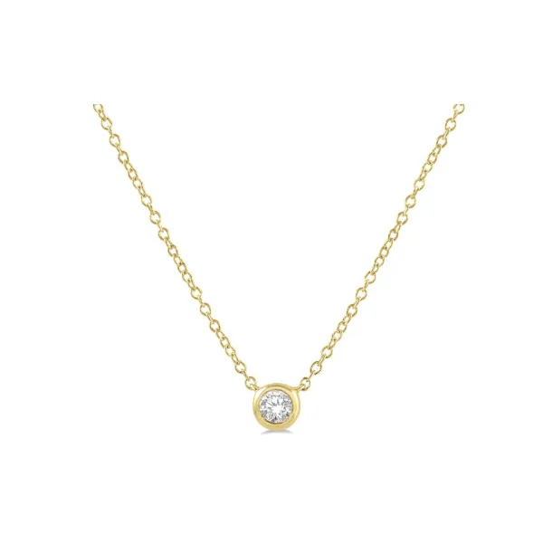 Diamond Pendant, Bezel, 0.1 Ct., 10 Karat, Yellow Chandlee Jewelers Athens, GA