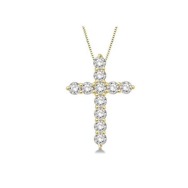 Diamond Pendant, Cross, 0.5 Ct., 14 Karat, Yellow Chandlee Jewelers Athens, GA