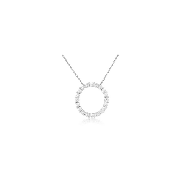 Diamond Pendant, Circle, 0.25 Ct., 14 Karat, White Chandlee Jewelers Athens, GA
