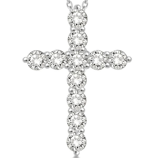 Diamond Pendant, Cross, 1.5 Ct., 14 Karat, White Chandlee Jewelers Athens, GA