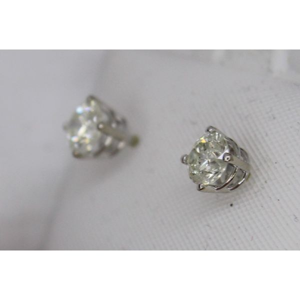 Diamond Stud Earrings, 1.36 Ct., 14 Karat, White Image 2 Chandlee Jewelers Athens, GA