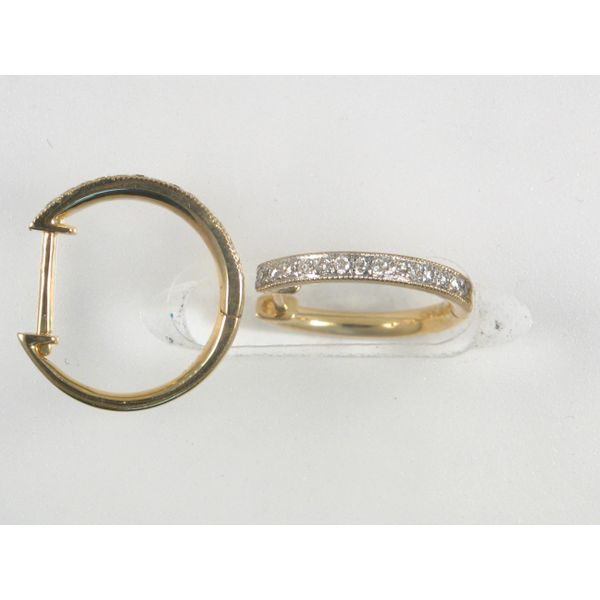 Diamond Earring Hoops, 0.11 Ct., 14 Karat, Rnd Chandlee Jewelers Athens, GA