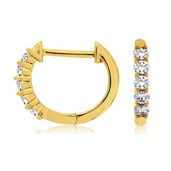 Diamond Earring Hoops, 0.25 Ct., 14 Karat, Yellow Chandlee Jewelers Athens, GA
