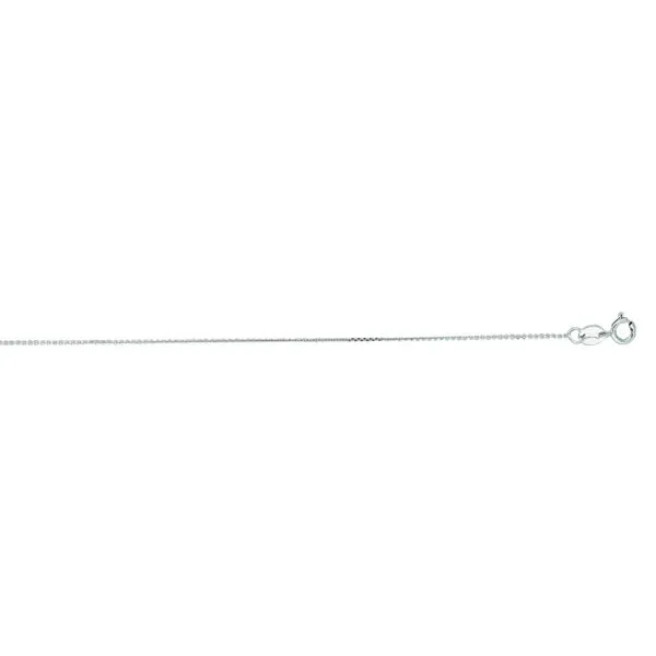 Gold Neck Chain, Cable Link, 16 Inch, 0.51 mm, 14 Karat, White similar item image