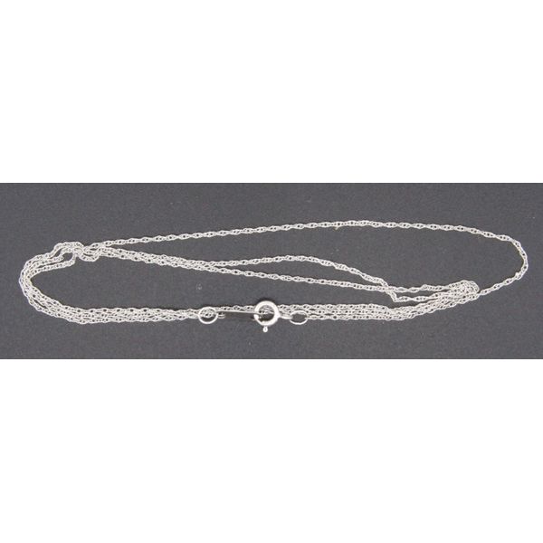 Gold Neck Chain, Rope, 18 Inch, 0.8 mm, 14 Karat, White Chandlee Jewelers Athens, GA