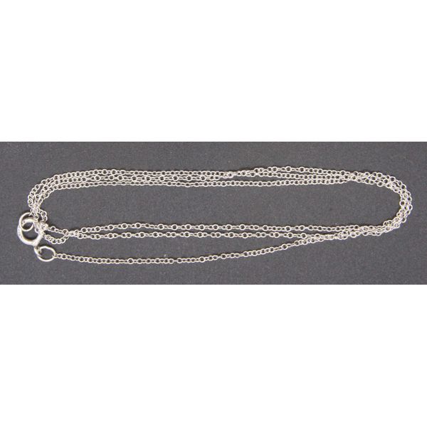 Gold Neck Chain, Cable Link, 18 Inch, 14 Karat, White Chandlee Jewelers Athens, GA