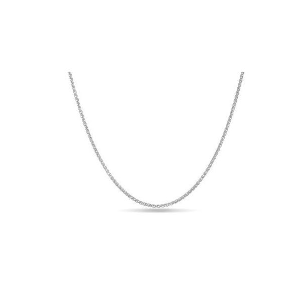 Gold Neck Chain, Wheat, 24 Inch, 1.65 mm, 14 Karat, White Chandlee Jewelers Athens, GA