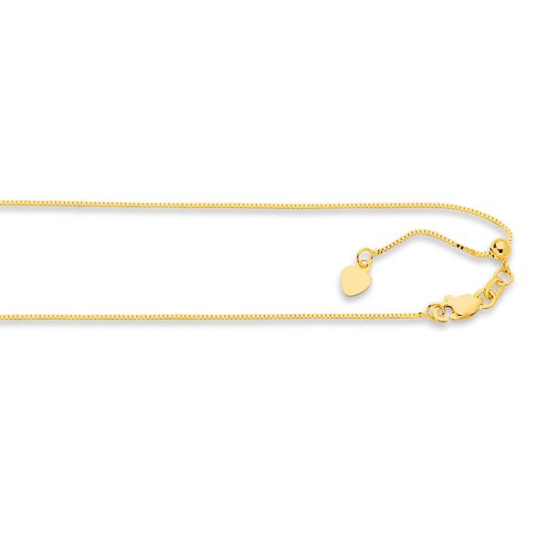 Gold Neck Chain, Box, 22 Inch, 0.7 mm 