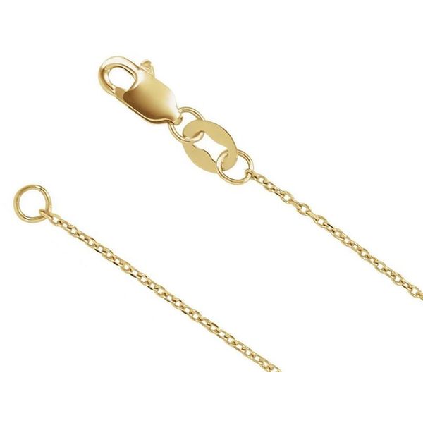 Gold Neck Chain, Cable Link, 20 Inch, 1.15 mm, 14 Karat, Yellow Chandlee Jewelers Athens, GA