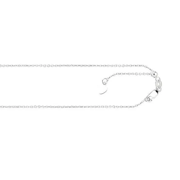 Gold Neck Chain, Cable Link, 22 Inch, 1.01 mm, 14 Karat, White Chandlee Jewelers Athens, GA