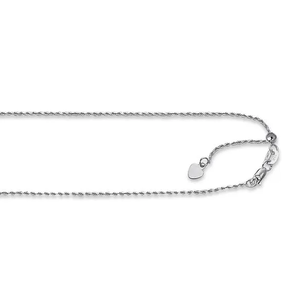 Gold Neck Chain, Rope, 22 Inch, 0.95 mm, 14 Karat, White Chandlee Jewelers Athens, GA