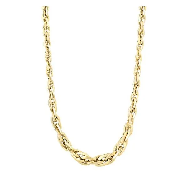 Gold Neck Chain, Fancy Link, 18 Inch, 14 Karat, Yellow