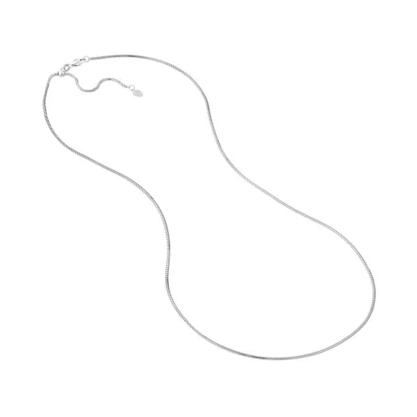Gold Neck Chain, Snake, 22 Inch, 1.4 mm, 14 Karat, White
