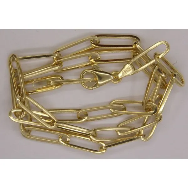 Gold Neck Chain, paperclip, 18 Inch, 5.1 mm, 14 Karat, Ye...