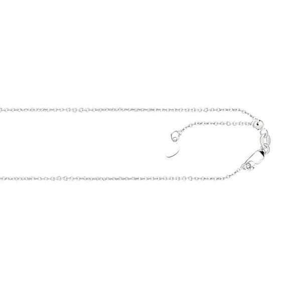 Gold Neck Chain, Cable Link, 22 Inch, 1.01 mm, 14 Karat, White Chandlee Jewelers Athens, GA