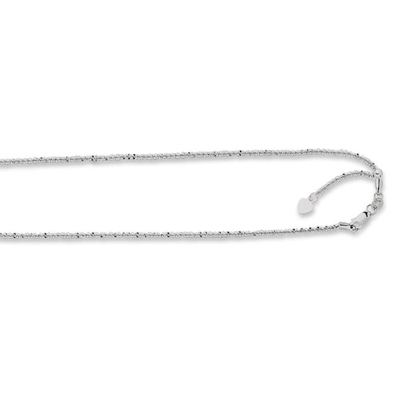 Gold Neck Chain, sparkle, 22 Inch, 1.2 mm, 14 Karat, White Chandlee Jewelers Athens, GA